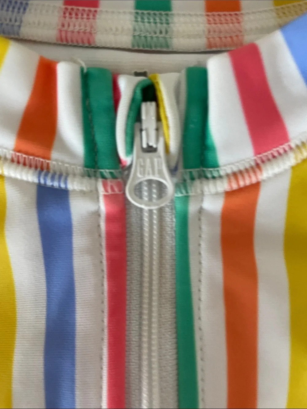 GAP Kids One-Piece Rash Guard Swim Suit - Rainbow Stripes